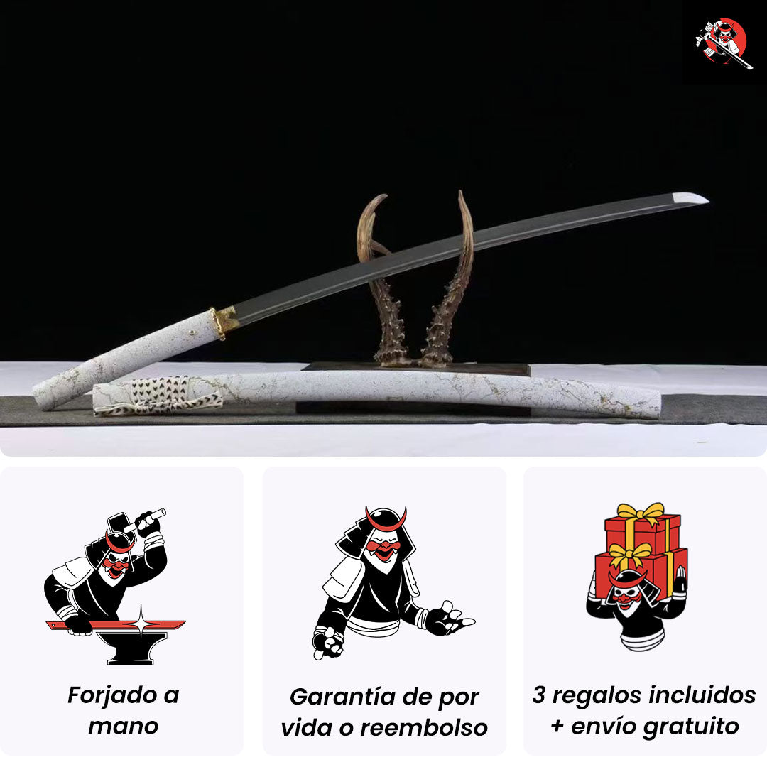 Katana Ghost of Yotei Gilded Night blanco - Edición limitada